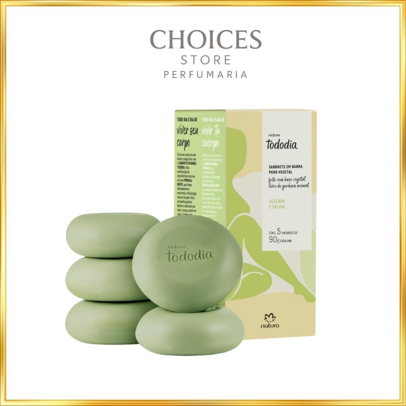 Sabonete em Barra Alecrim e Sálvia Natura